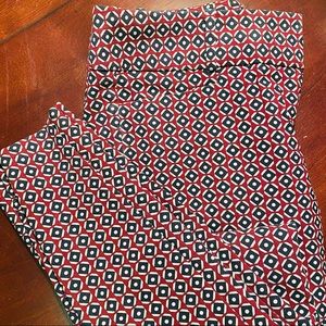 Red and blue patterned pants